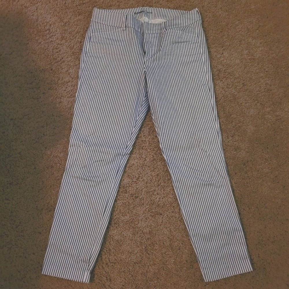 Blue striped pixie pant